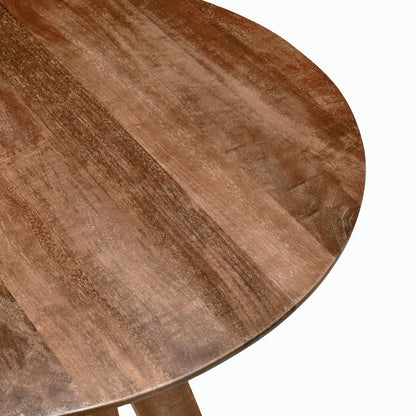 Rodrigo Round Mango Wood Bar Height Table by Classic Home. Made from mango wood in a modern style.