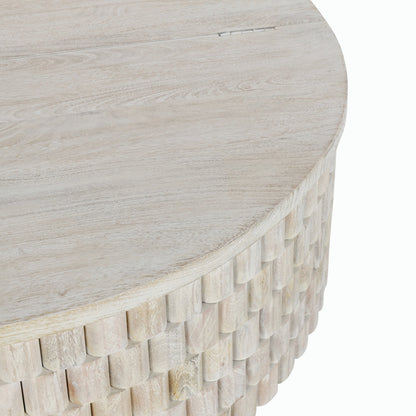 Norwood Round Coffee Table by Classic Home. Made from mango wood in a modern style.