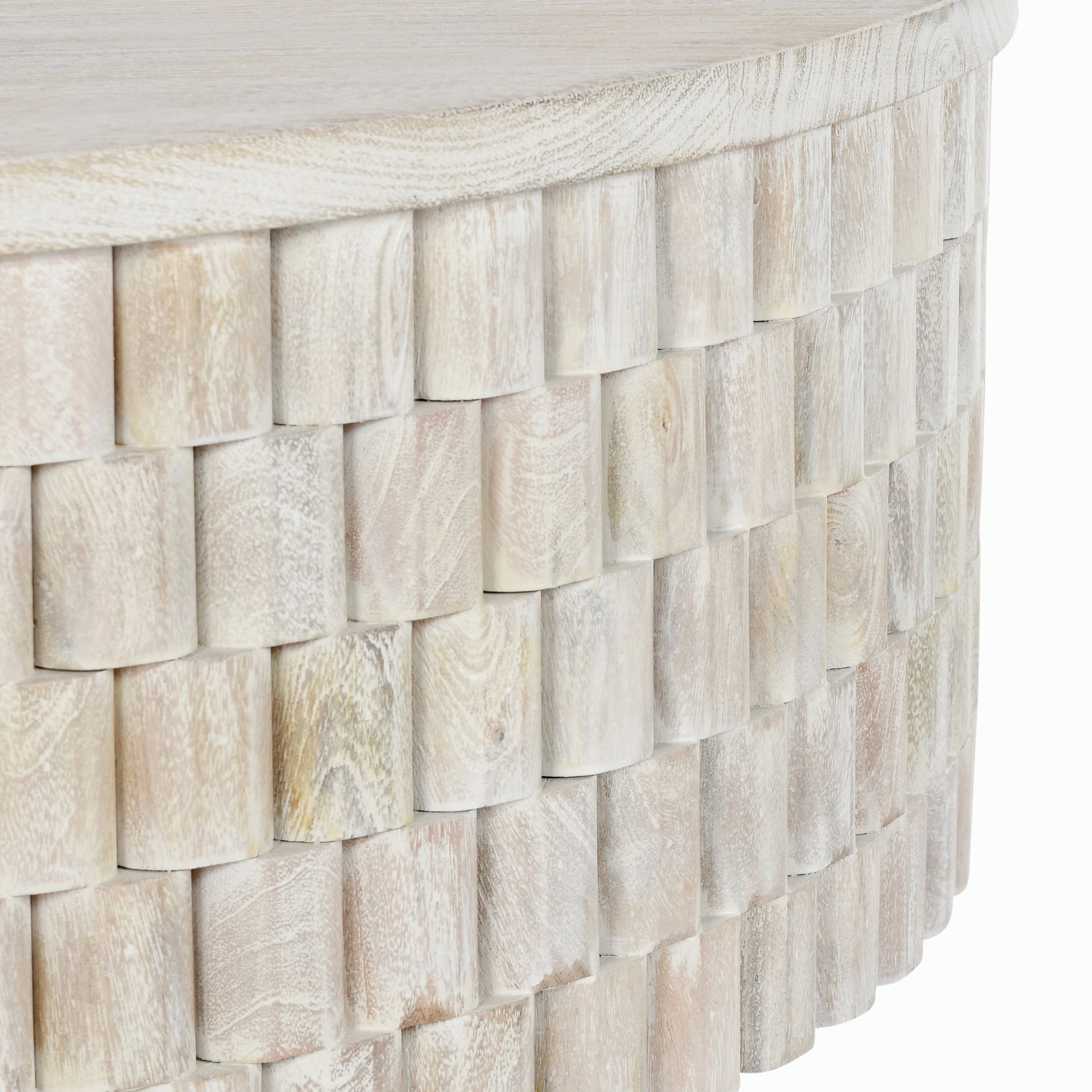 Norwood Round Coffee Table by Classic Home. Made from mango wood in a modern style.