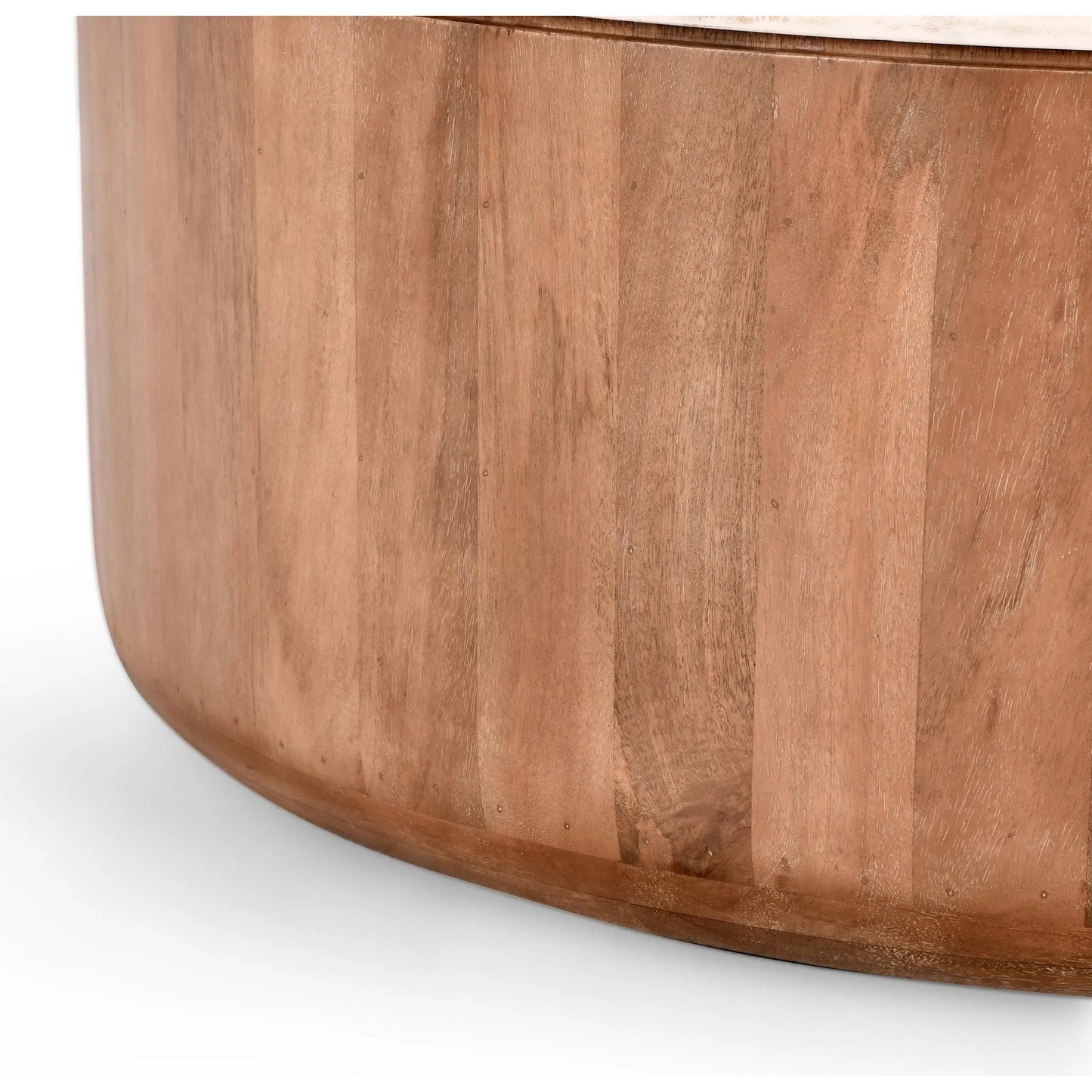002 SI-2238811 | Closeup | Josie 22" Solid Wood and Marble Round Coffee Table by Classic Home in umber, marble. Made from marble, mango wood in a transitional style.