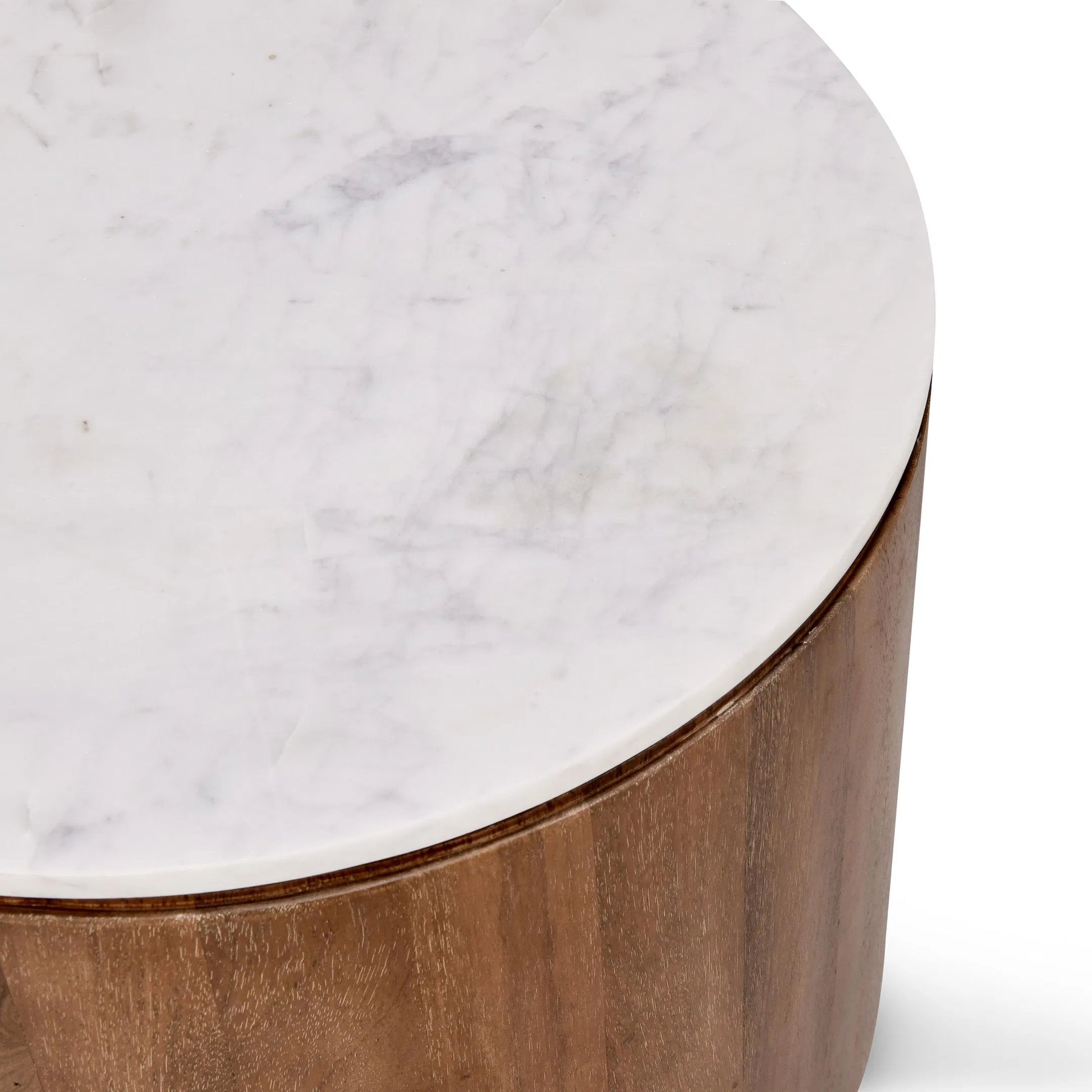 Josie 22" Solid Wood and Marble Round End Table by Classic Home in umber, marble. Made from marble, mango wood in a unique style.