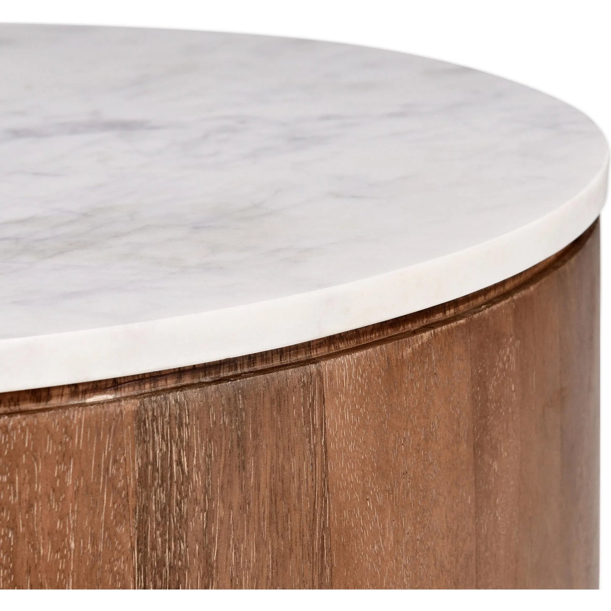 Josie 22" Solid Wood and Marble Round End Table by Classic Home in umber, marble. Made from marble, mango wood in a unique style.