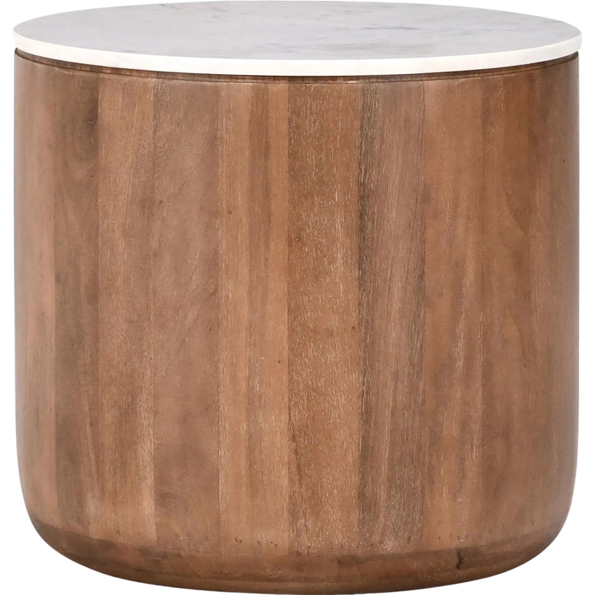 Josie 22" Solid Wood and Marble Round End Table by Classic Home in umber, marble. Made from marble, mango wood in a unique style.