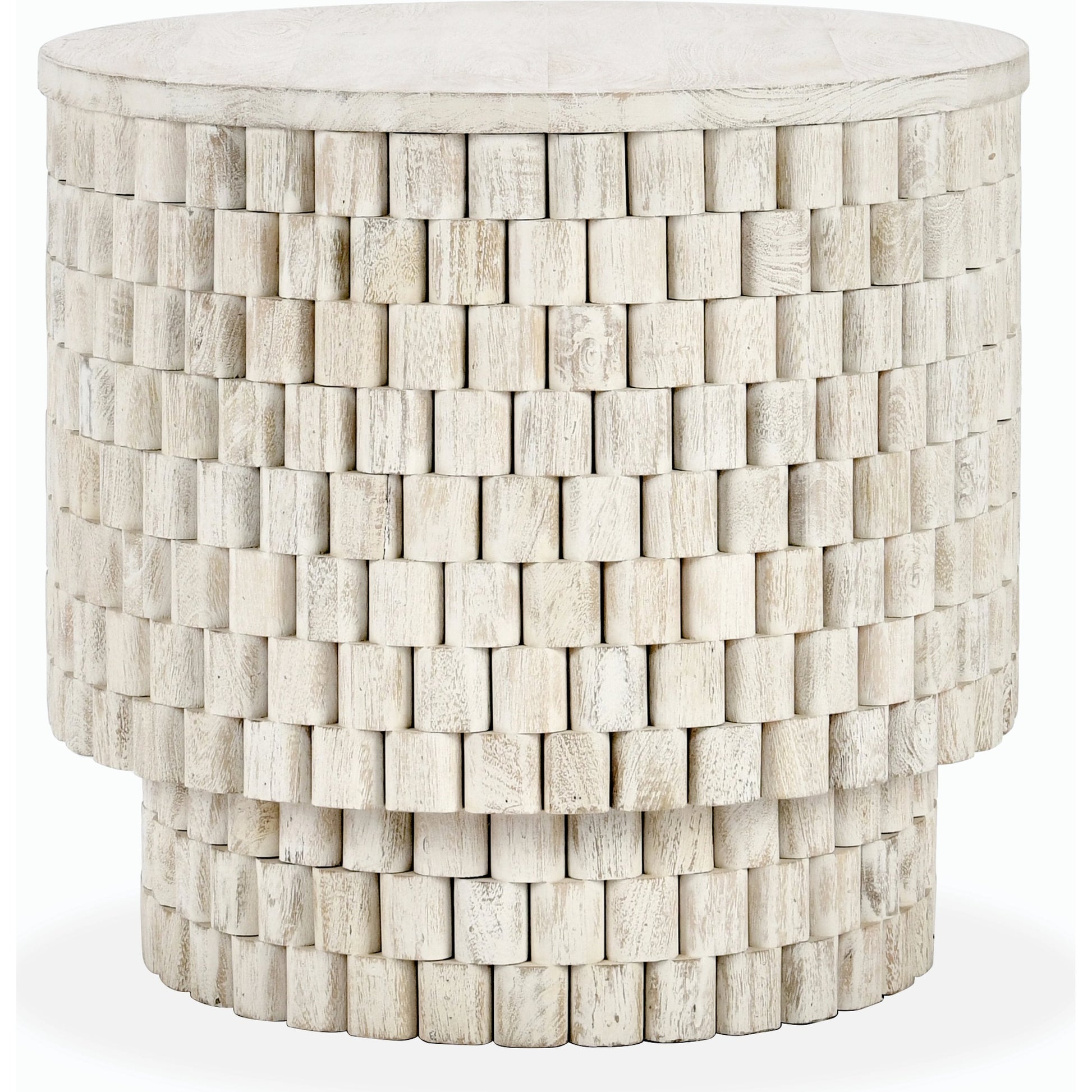 Norwood Round End Table by Classic Home. Made from mango wood in a modern style.