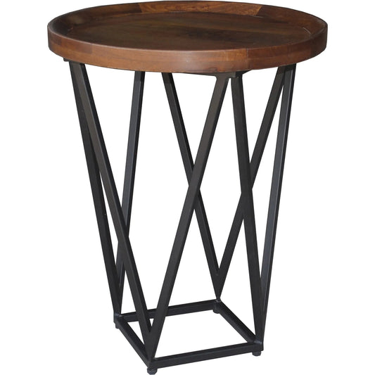 001 SI-2238813 | Primary Silo | Lamar Mango Wood End Table by Kosas Home in medium brown. Made from mango wood, iron in a unique style.