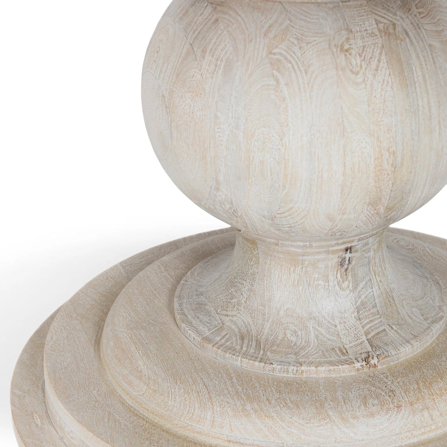 006 SI-2303327 | Closeup | Hera Mango Washed Wood Round Dining Table by Classic Home. Made from mango wood in a unique style.