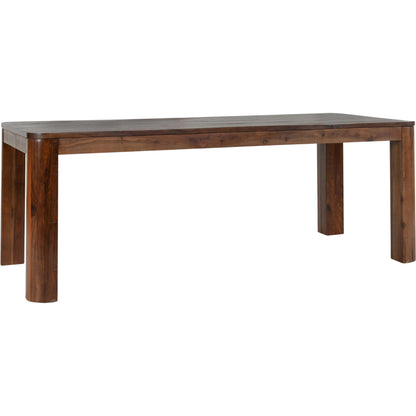 Nemi 84" Pine Wood Rectangular Dining Table by Classic Home in brown. Made from reclaimed pine in a transitional style.