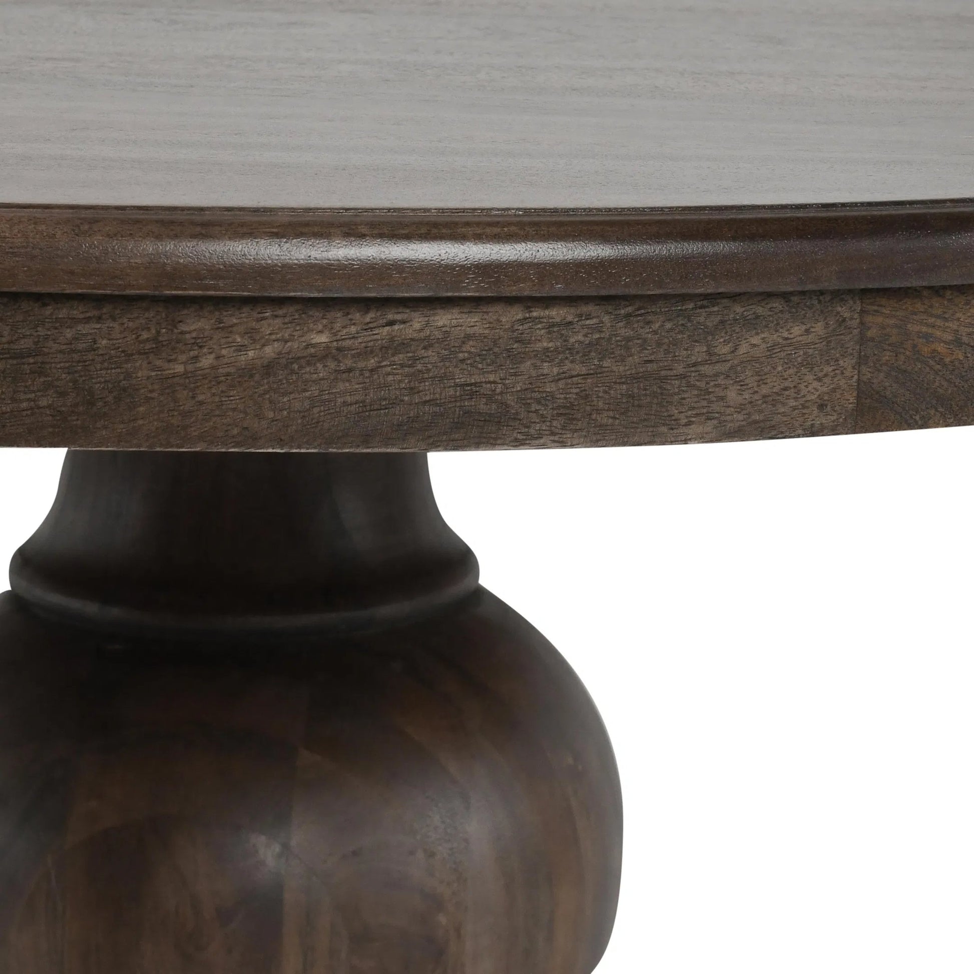 Brookside Round Mango Wood Dinning Table by Classic Home in cocoa brown. Made from mango wood in a traditional style.