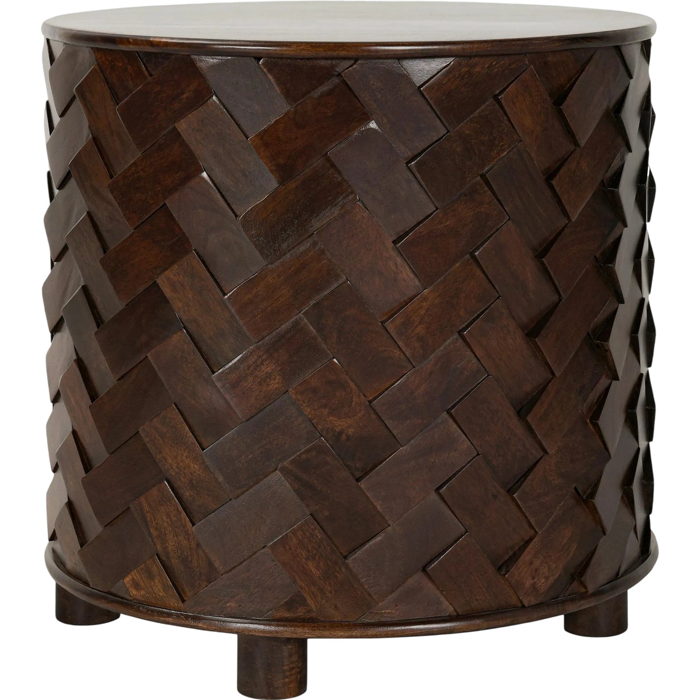 001 SI-2256314 | Primary Silo | Shira Round End Table by Classic Home in kona brown. Made from mango wood in a traditional style.