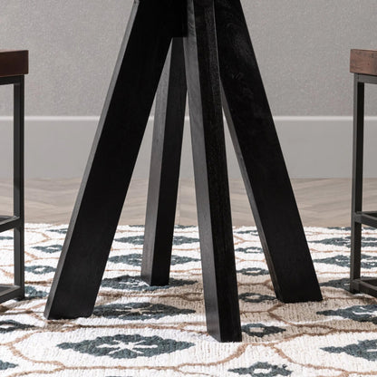 Rodrigo Round Mango Wood Bar Height Table by Classic Home. Made from mango wood in a modern style.
