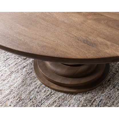 Hera Mango Washed Wood Round Dining Table by Classic Home. Made from mango wood in a unique style.