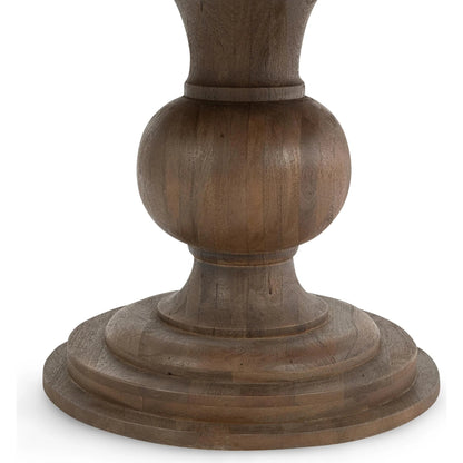 Hera Mango Washed Wood Round Dining Table by Classic Home. Made from mango wood in a unique style.