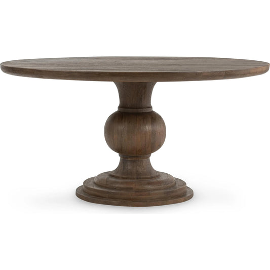 Hera Mango Washed Wood Round Dining Table by Classic Home. Made from mango wood in a transitional style.