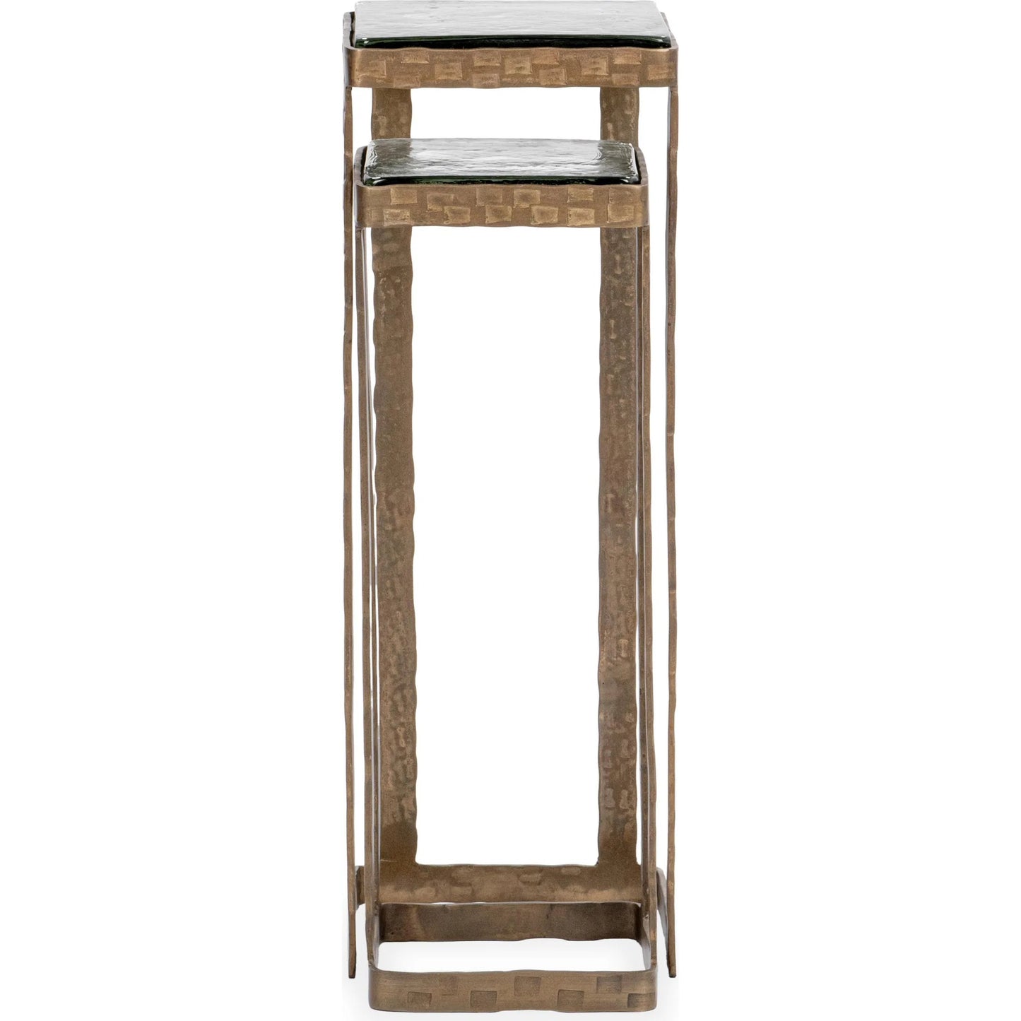 002 SI-2533191 | Additional Silo | Gillian Glass Accent Nesting Table by Classic Home in brass. Made from cast glass, mild steel in a unique style.