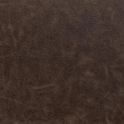Clair Leather Round Coffee Table by Classic Home in brown, brass. Made from top grain leather in a unique style.