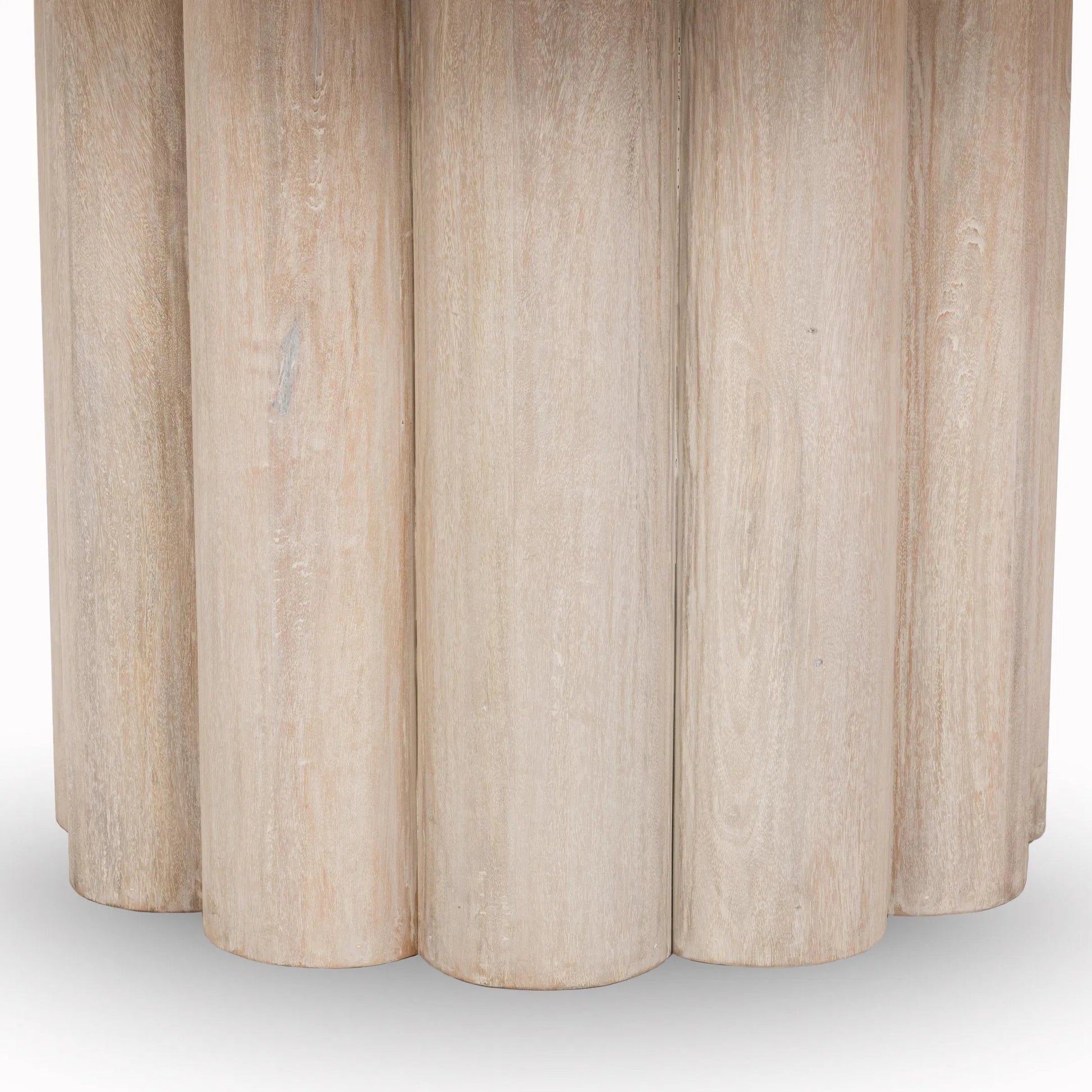 Beau Mango Wood Round Dining Table by Kosas Home in matte natural. Made from mango wood in a transitional style.