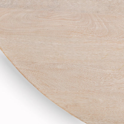 Beau Mango Wood Round Dining Table by Kosas Home in matte natural. Made from mango wood in a transitional style.