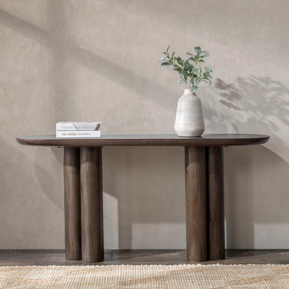 Beau Mango Wood Console Table by Kosas Home. Made from mango wood in a traditional style.