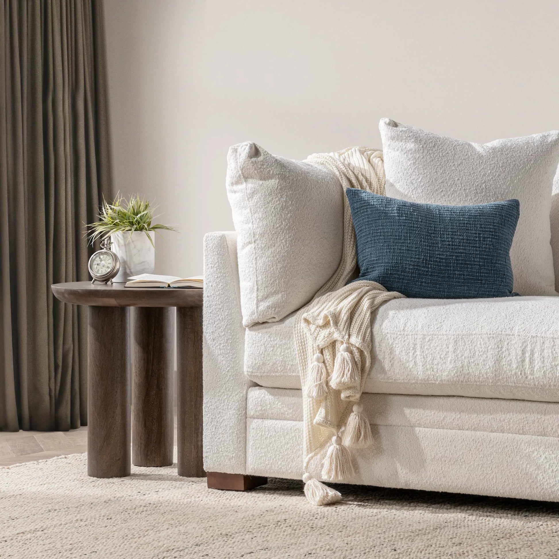 Beau Mango Wood End Table by Kosas Home. Made from mango wood in a transitional style.