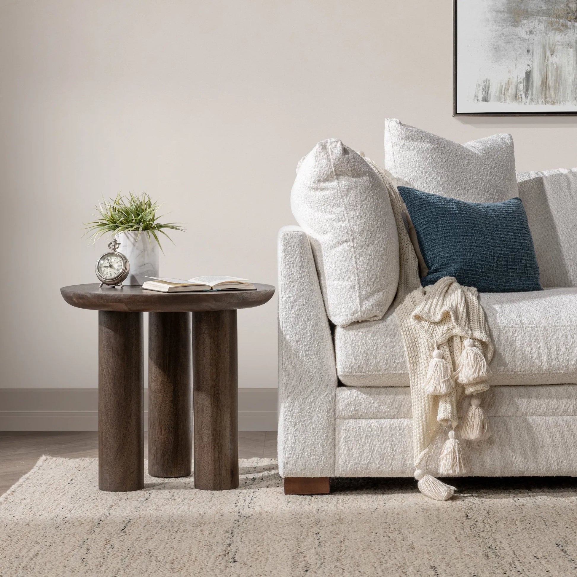 Beau Mango Wood End Table by Kosas Home. Made from mango wood in a transitional style.