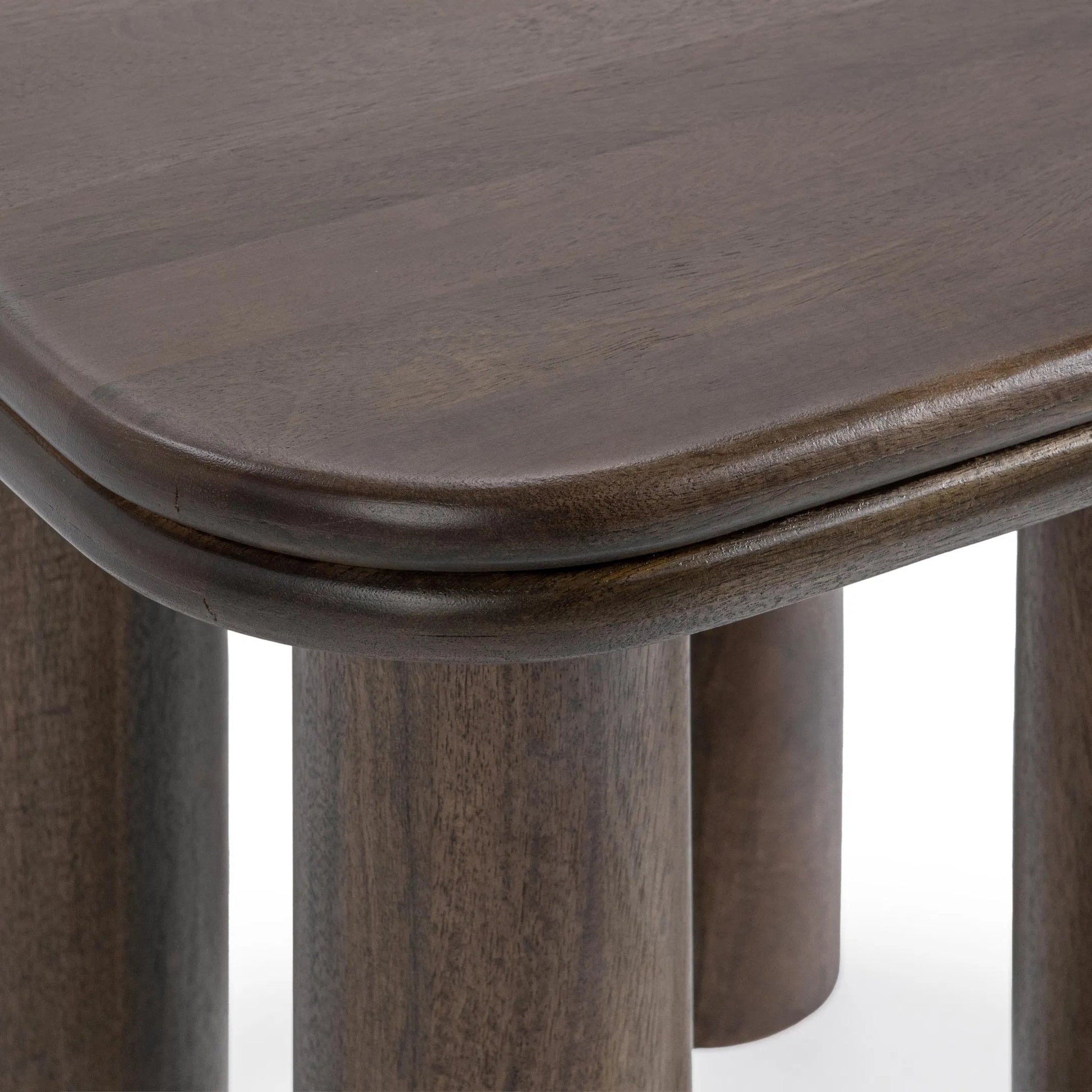 Miranda End Table by Classic Home in cocoa brown. Made from mango wood in a unique style.
