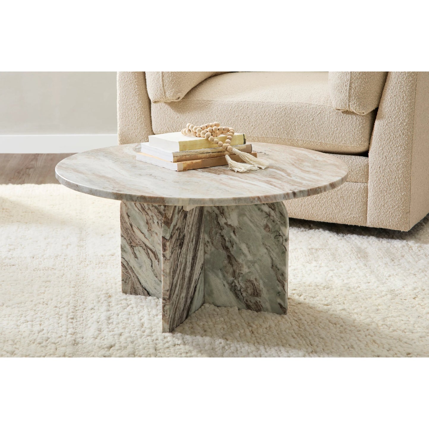 019 SI-2353815 | Lifestyle | Reilly Marble Coffee Table by Classic Home in gray. Made from sawar toronto marble in a modern style.