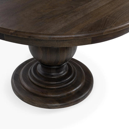 Brookside Round Mango Wood Dinning Table by Classic Home in cocoa brown. Made from mango wood in a traditional style.
