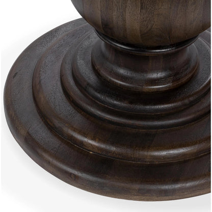Brookside Round Mango Wood Dinning Table by Classic Home in cocoa brown. Made from mango wood in a traditional style.