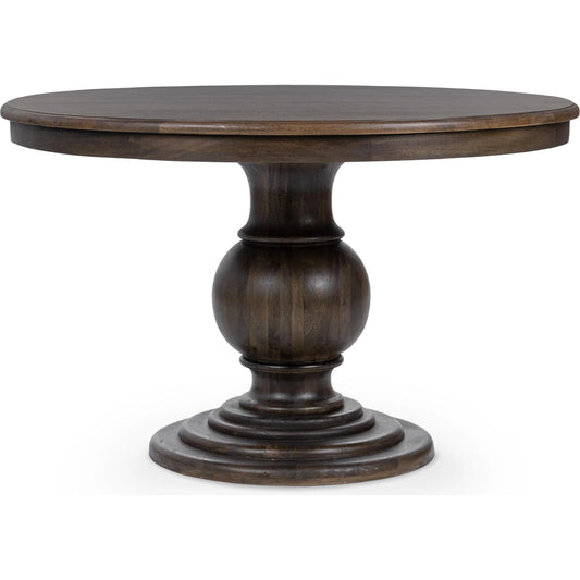 Brookside 60" Round Mango Wood Dinning Table by Classic Home in cocoa brown. Made from mango wood in a traditional style.