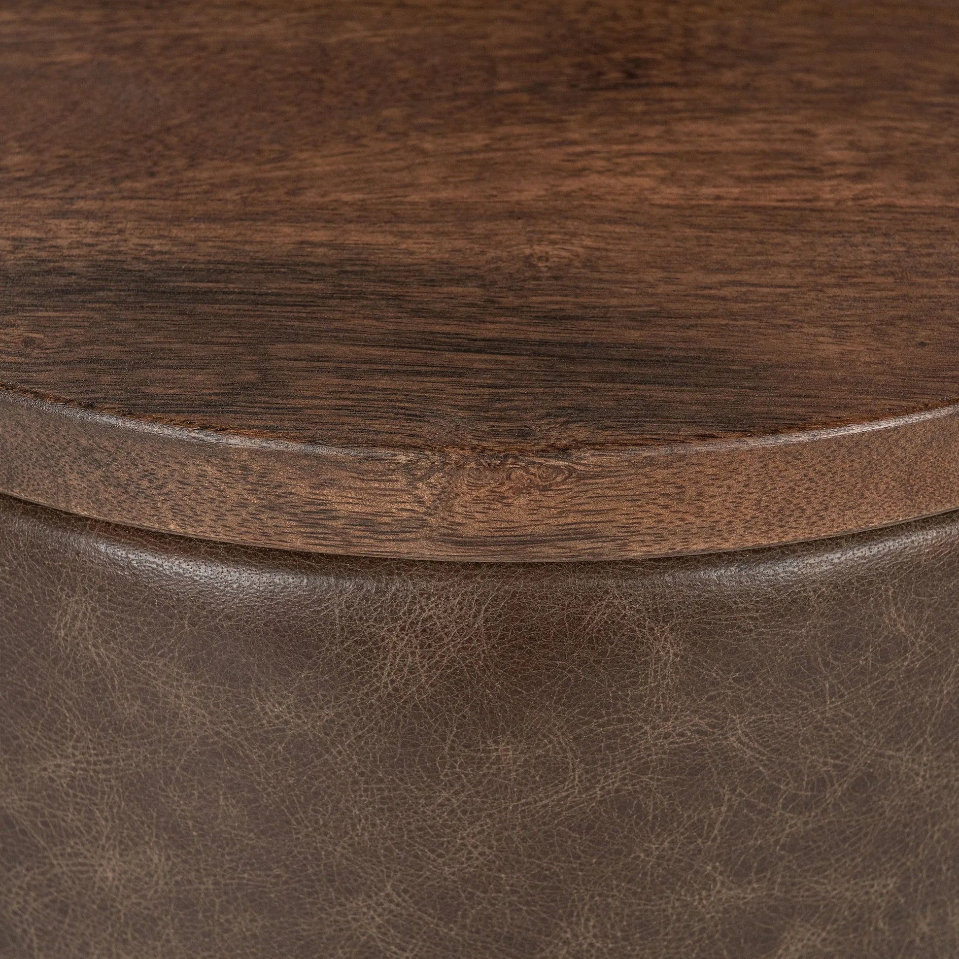 Andra Mango Wood Accent End Table by Classic Home. Made from mango wood, leather in a transitional style.
