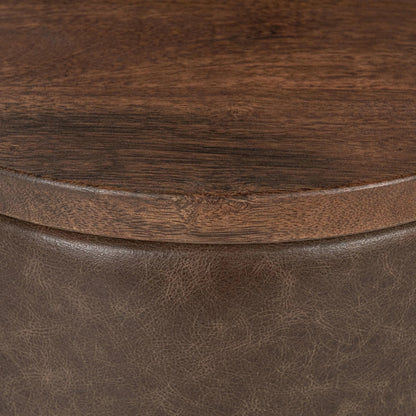 Andra Mango Wood Accent End Table by Classic Home. Made from mango wood, leather in a transitional style.
