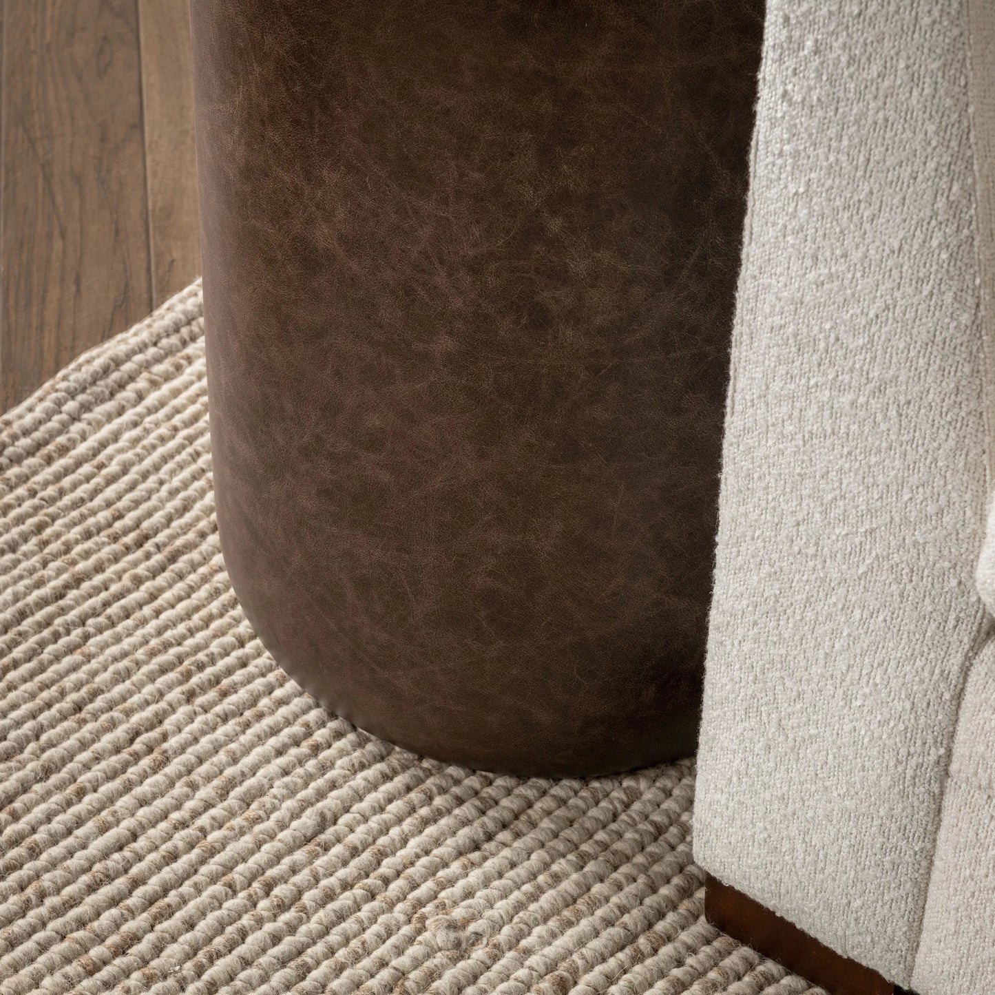 017 SI-2353778 | Closeup | Andra Mango Wood Accent End Table by Classic Home. Made from mango wood, leather in a transitional style.