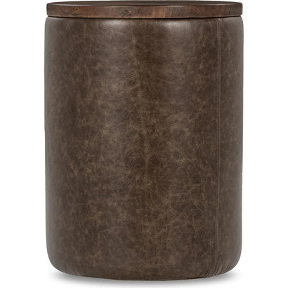 Andra Mango Wood Accent End Table by Classic Home. Made from mango wood, leather in a transitional style.
