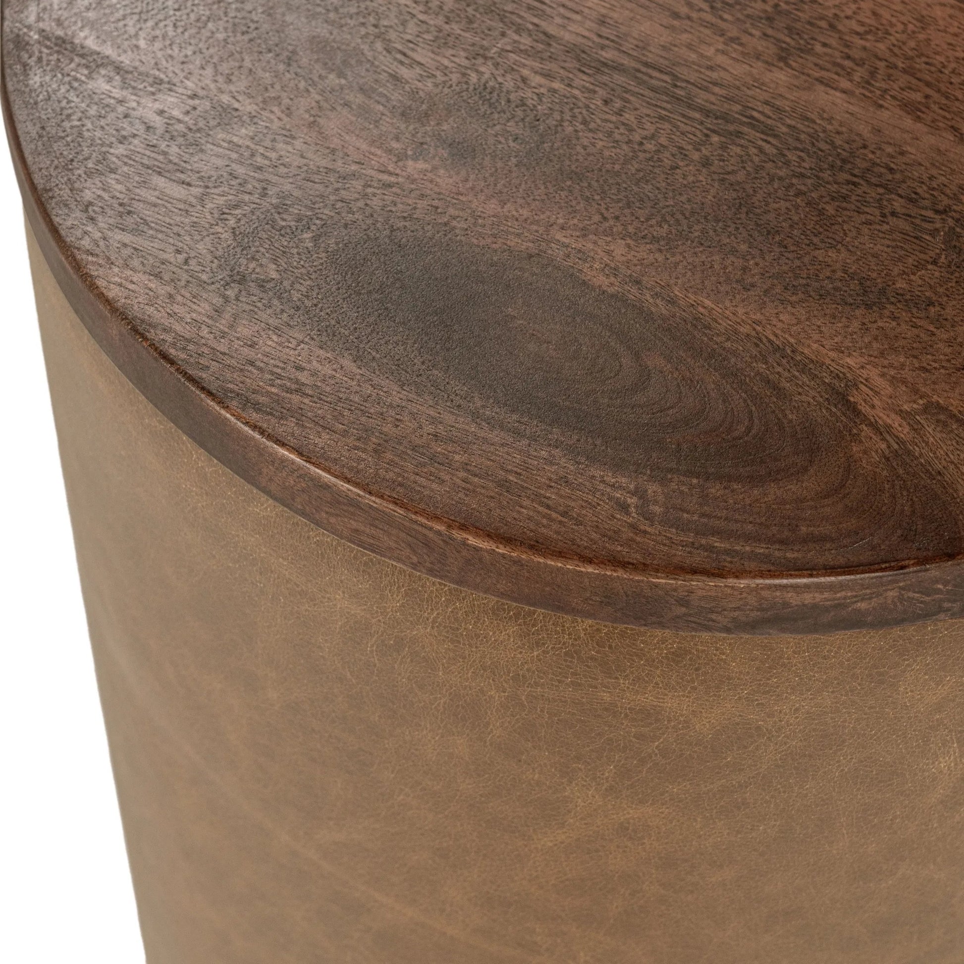 Andra Mango Wood Accent End Table by Classic Home. Made from mango wood, leather in a transitional style.