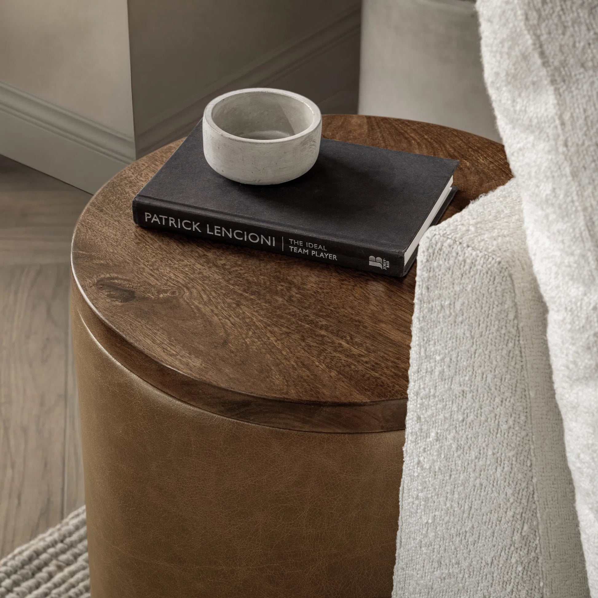 Andra Mango Wood Accent End Table by Classic Home. Made from mango wood, leather in a transitional style.