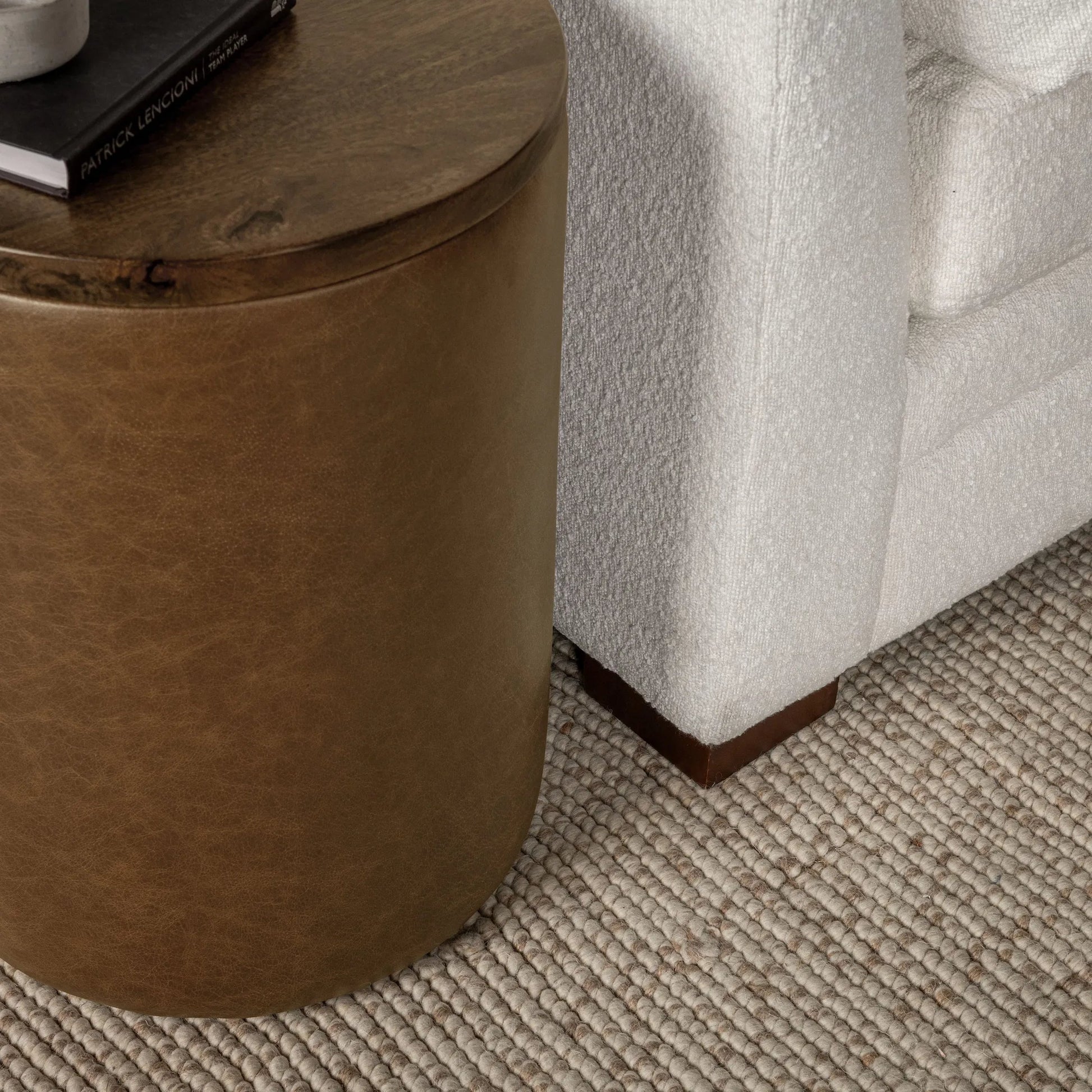 Andra Mango Wood Accent End Table by Classic Home. Made from mango wood, leather in a transitional style.