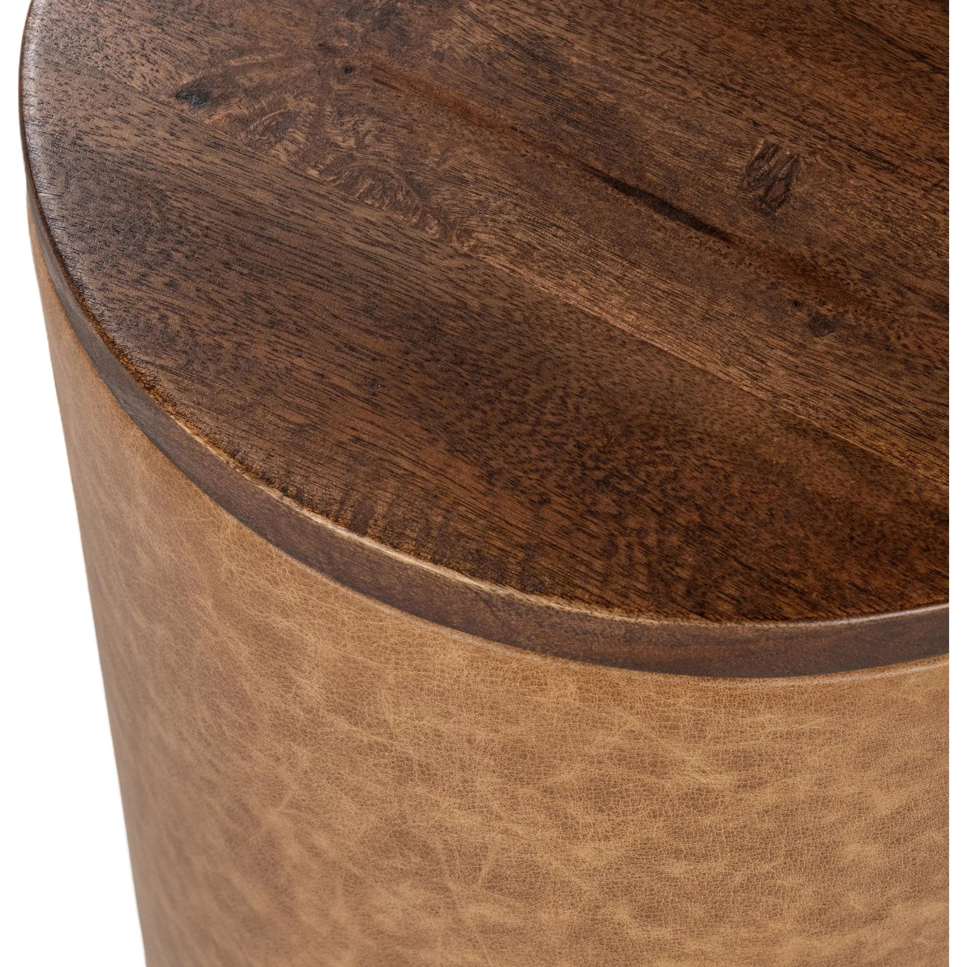 Andra Mango Wood Accent End Table by Classic Home. Made from mango wood, leather in a transitional style.