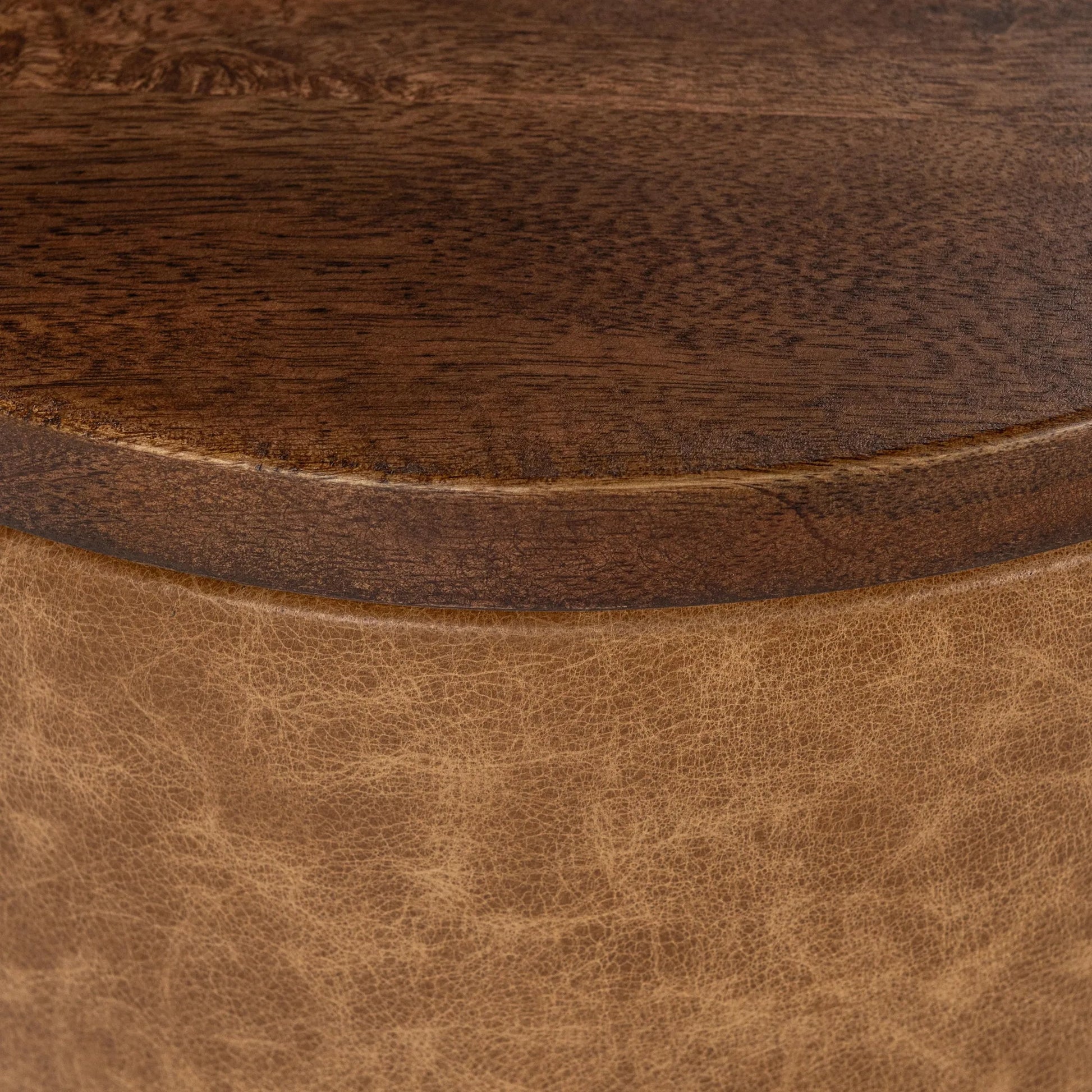 Andra Mango Wood Accent End Table by Classic Home. Made from mango wood, leather in a transitional style.