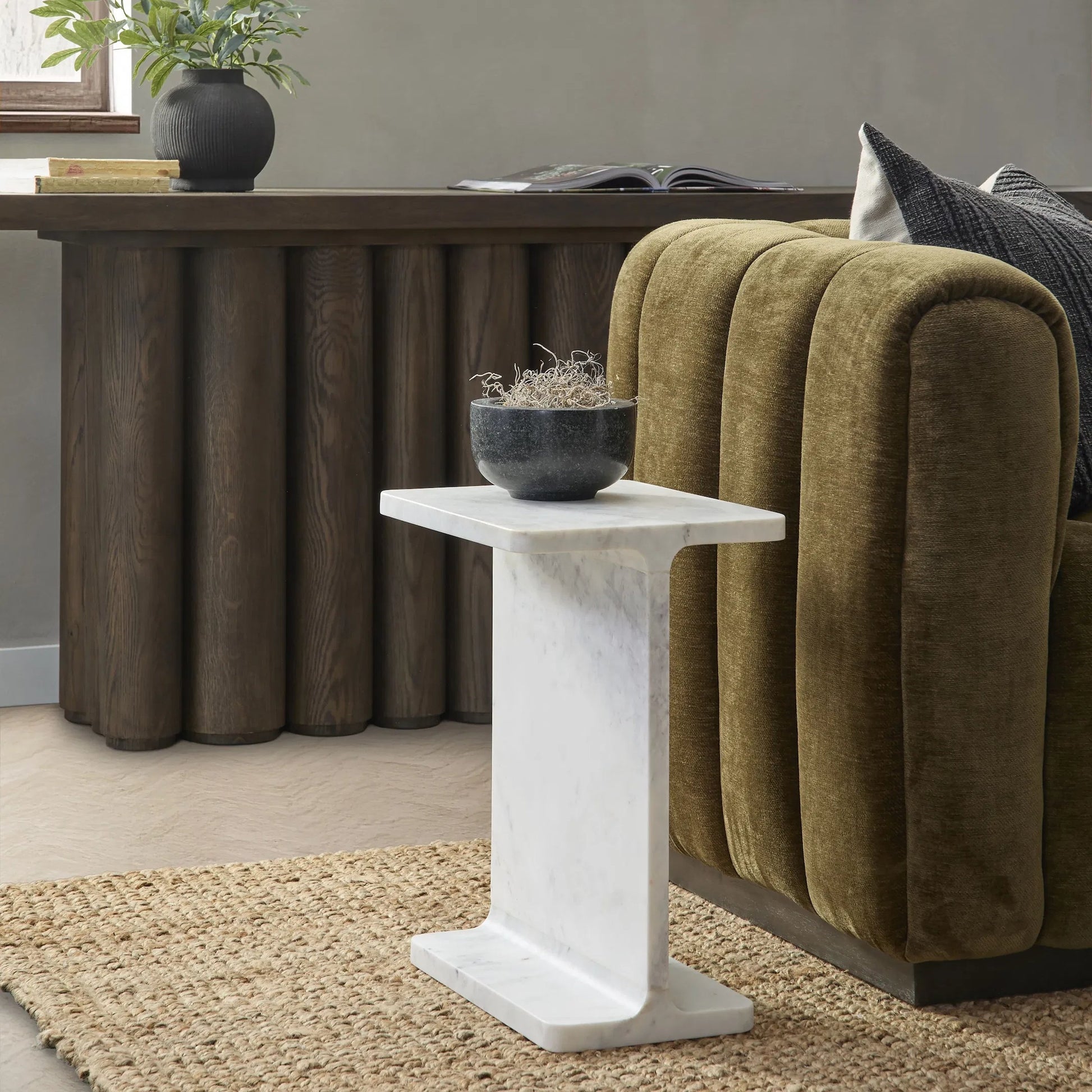 Delaney Accent Table by Classic Home. Made from marble in a transitional style.