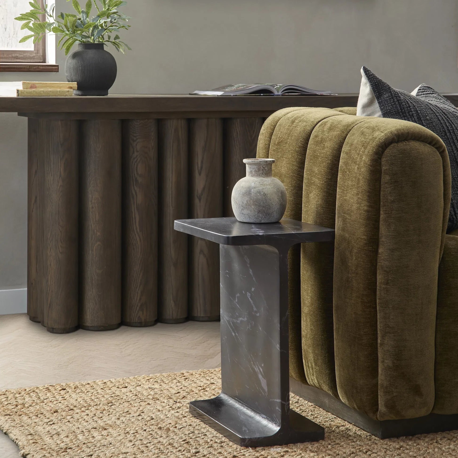 Delaney Accent Table by Classic Home. Made from marble in a transitional style.