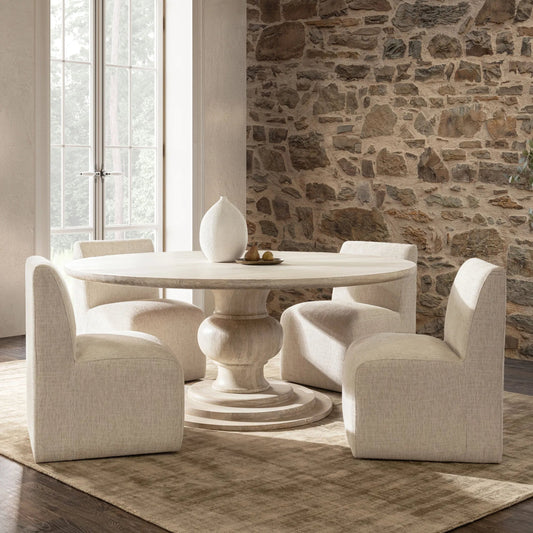Hera Dining Table by Classic Home in cream wood. Made from mango wood in a transitional style.