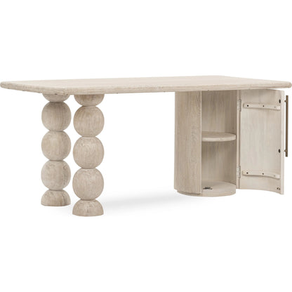 Adir Desk by Classic Home in off white. Made from mango wood in a transitional style.