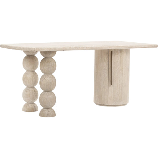 Adir Desk by Classic Home in off white. Made from mango wood in a transitional style.