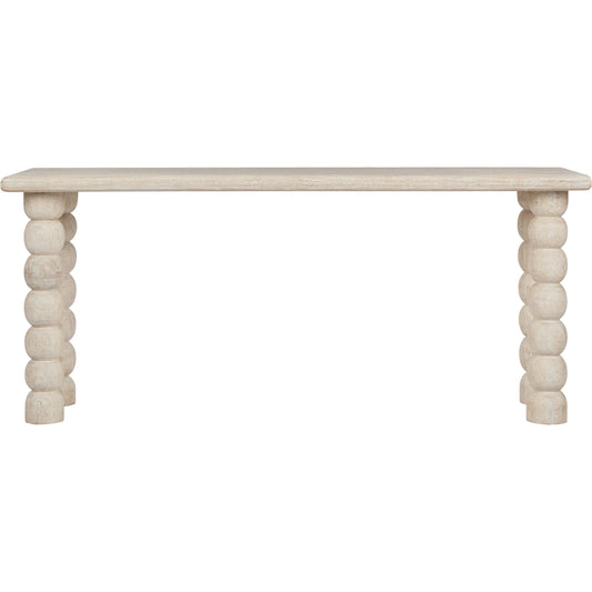 Adir Console Table by Classic Home in off white. Made from mango wood in a transitional style.