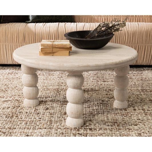 Adir Coffee Table by Classic Home in off white. Made from mango wood in a transitional style.
