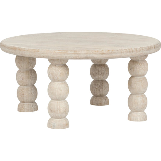 Adir Coffee Table by Classic Home in off white. Made from mango wood in a transitional style.