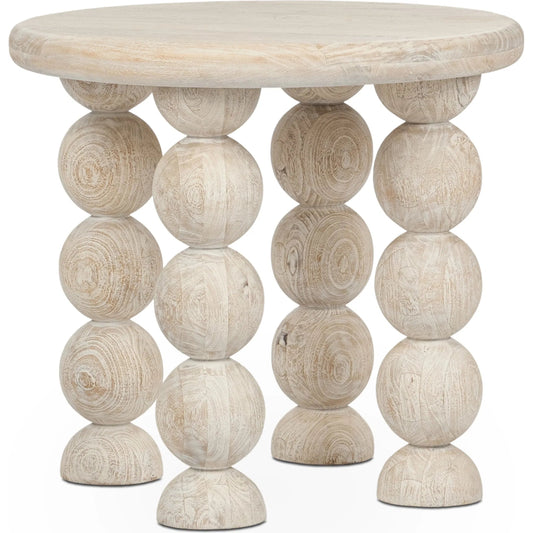 Adir End Table by Classic Home in off white. Made from mango wood in a transitional style.