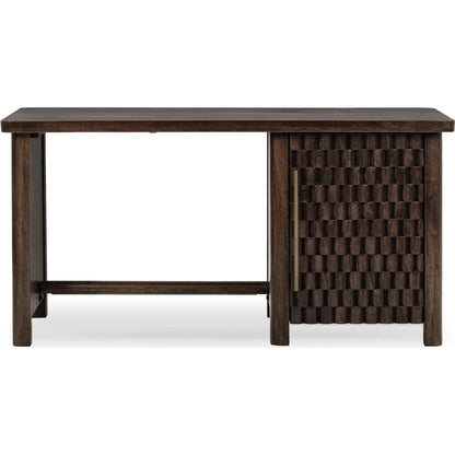 Norwood Desk by Classic Home in bark brown. Made from mango wood in a traditional style.