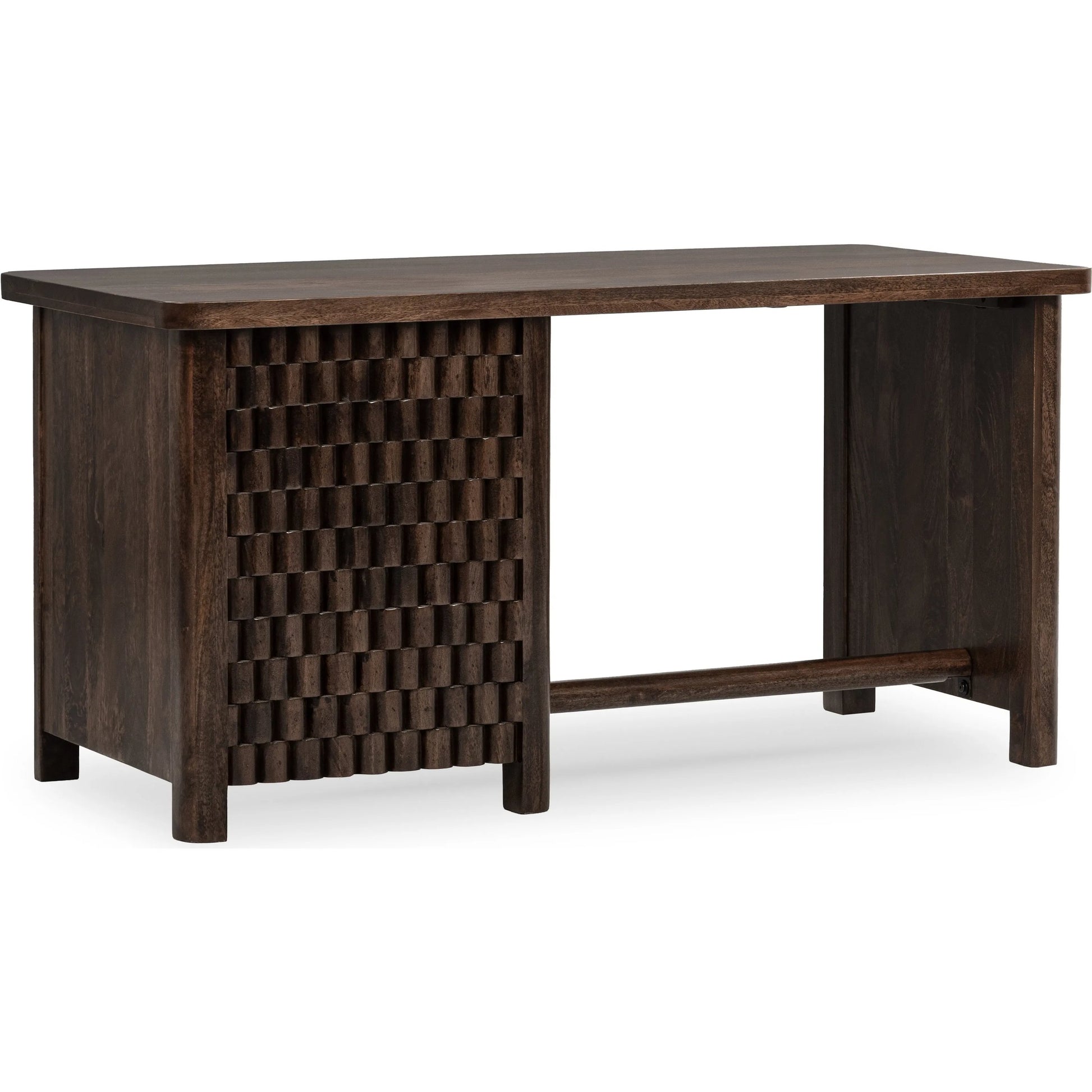 Norwood Desk by Classic Home in bark brown. Made from mango wood in a traditional style.