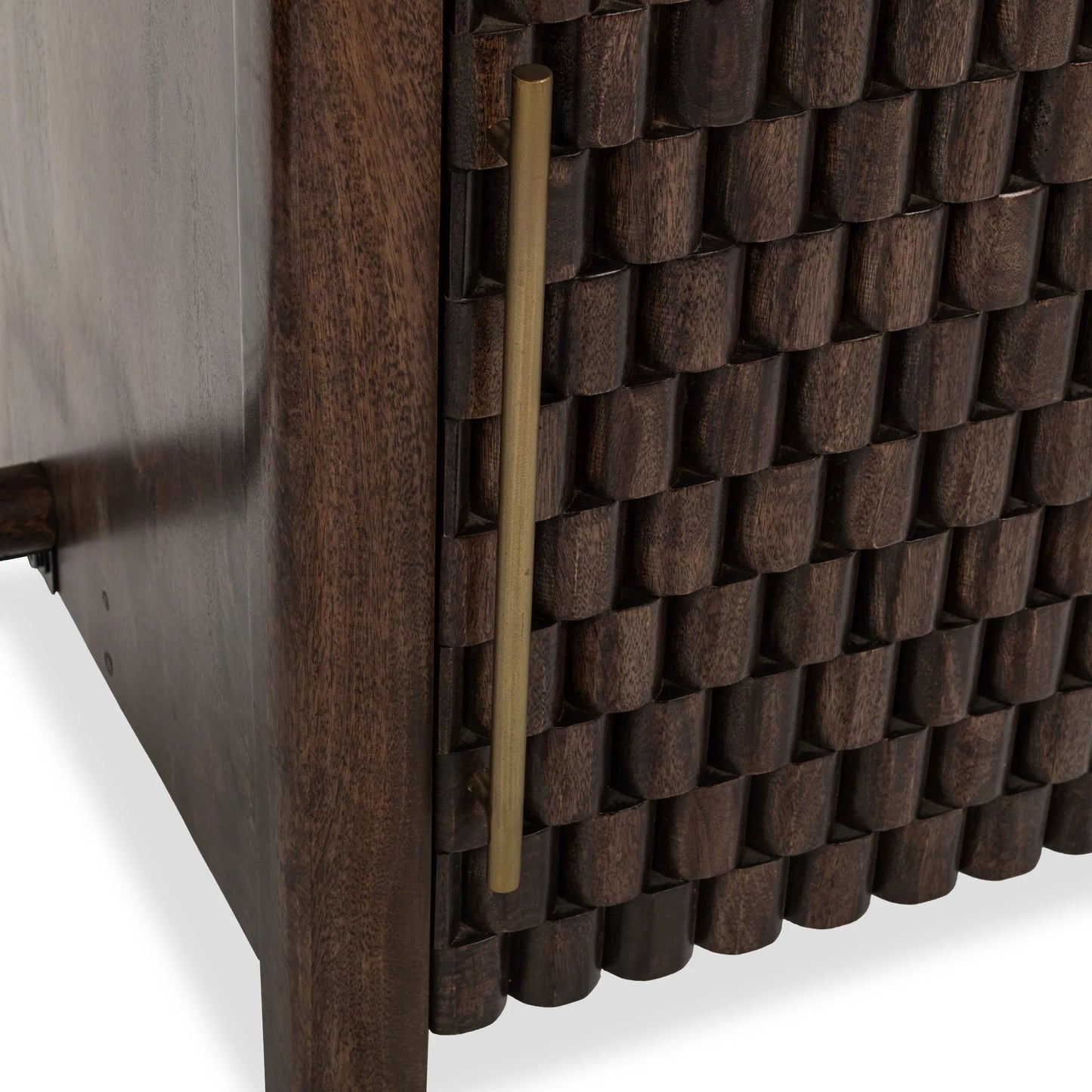 005 SI-2518822 | Closeup | Norwood Desk by Classic Home in bark brown. Made from mango wood in a traditional style.